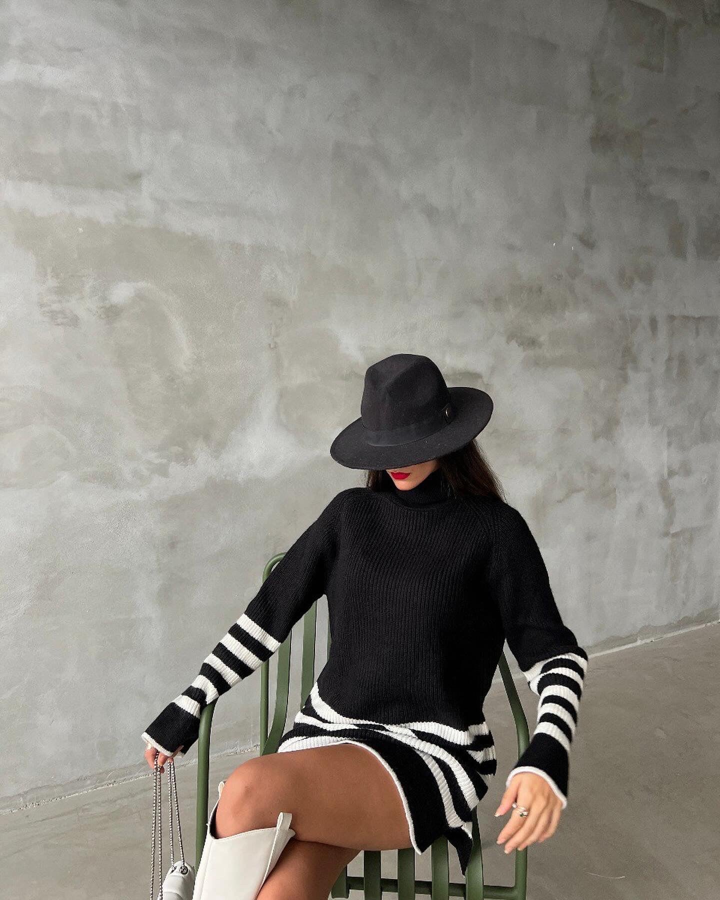 Black Lines Sweater