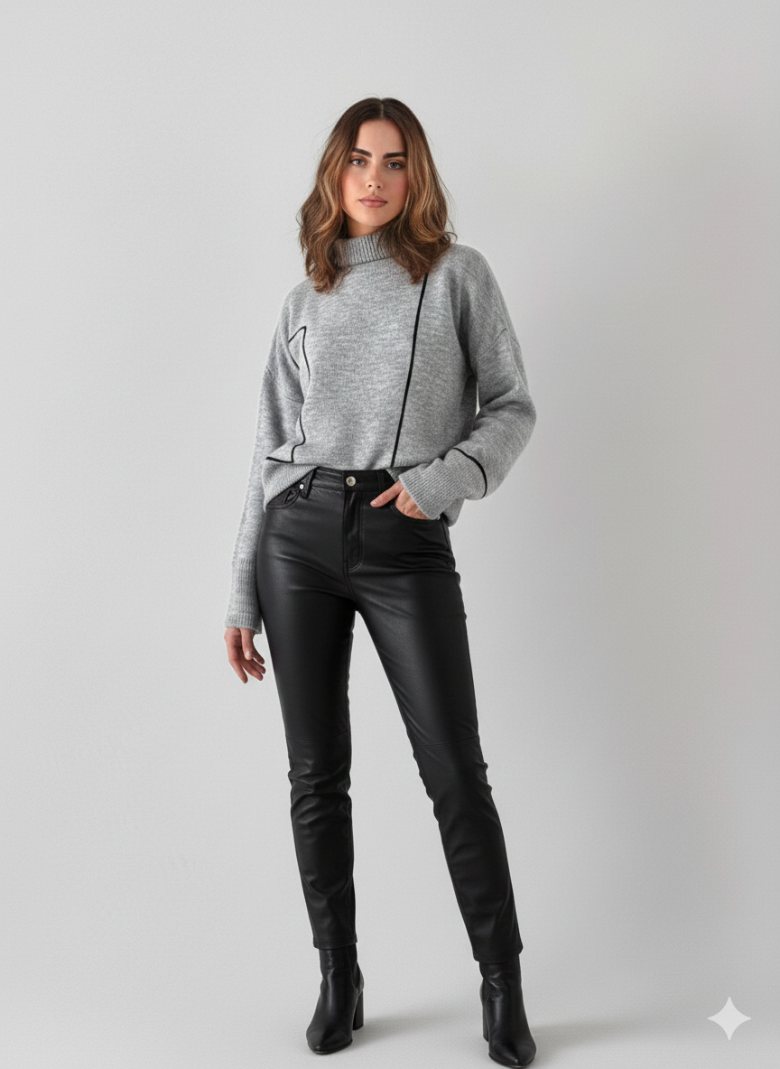 Grey Wool Top