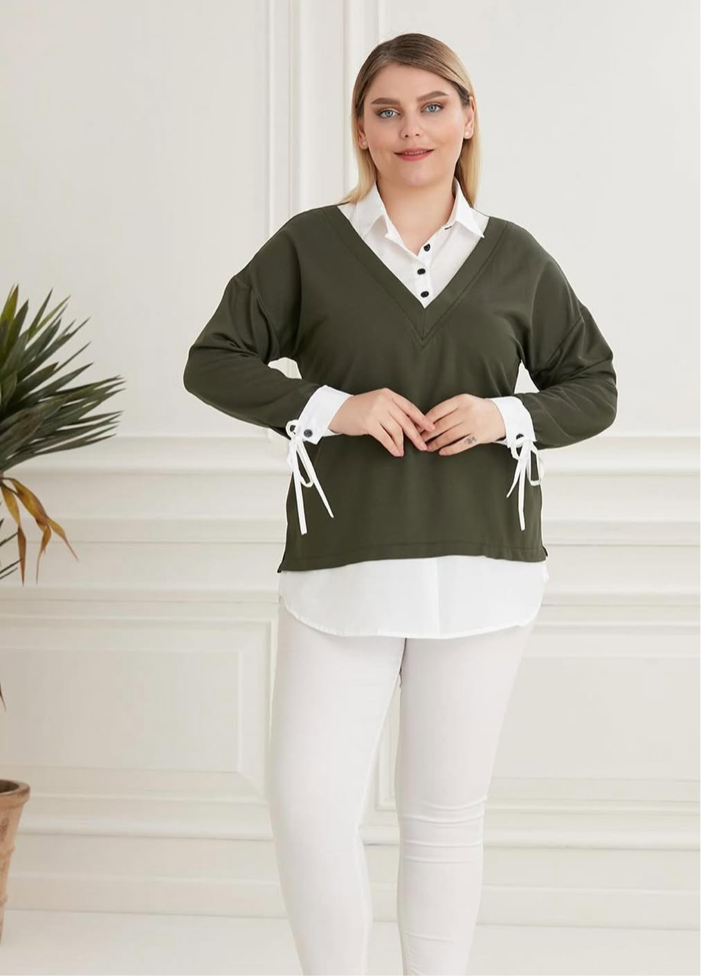 Kaki chemise Top