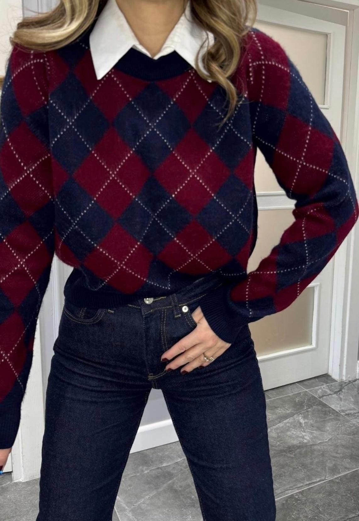 Burgundy Baklava Top