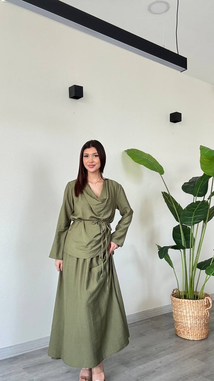 Olive Skirt Set