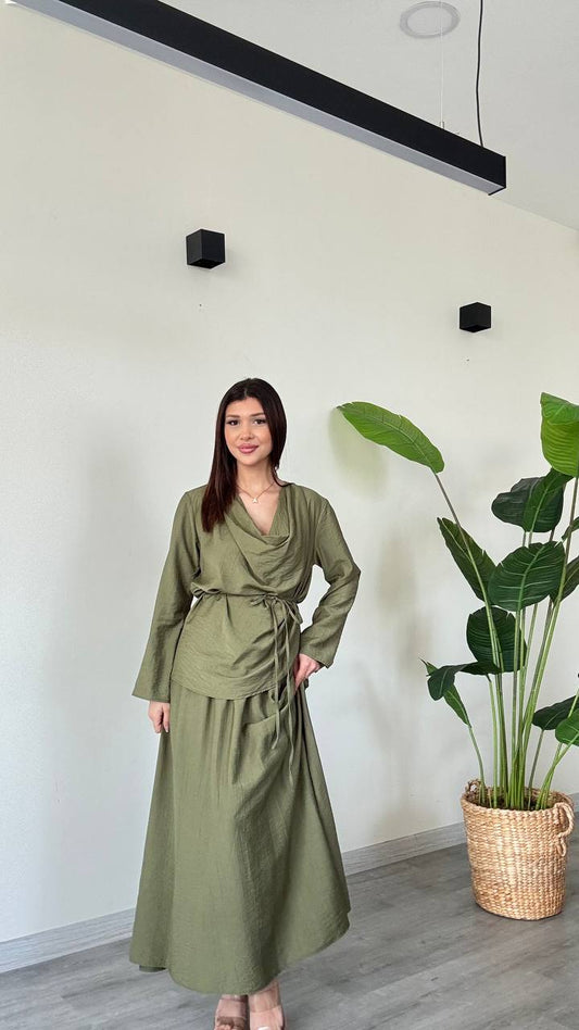 Olive Skirt Set