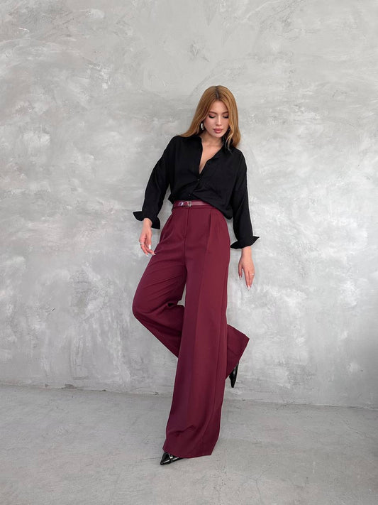 Burgundy Palazzo Pants