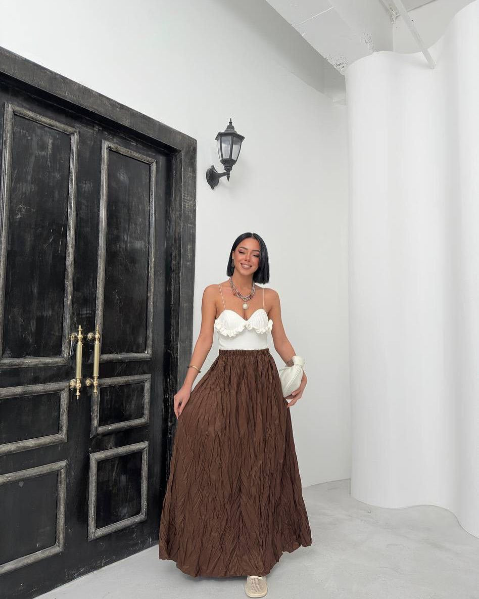 Brown Wavy Skirt