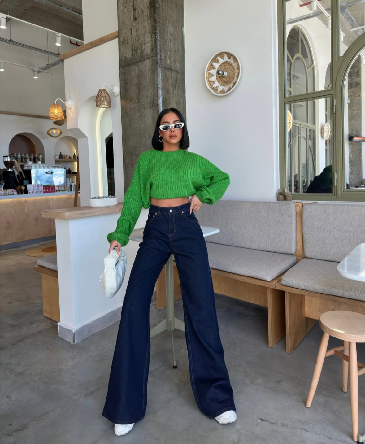 Dark Blue Wide Leg Jeans