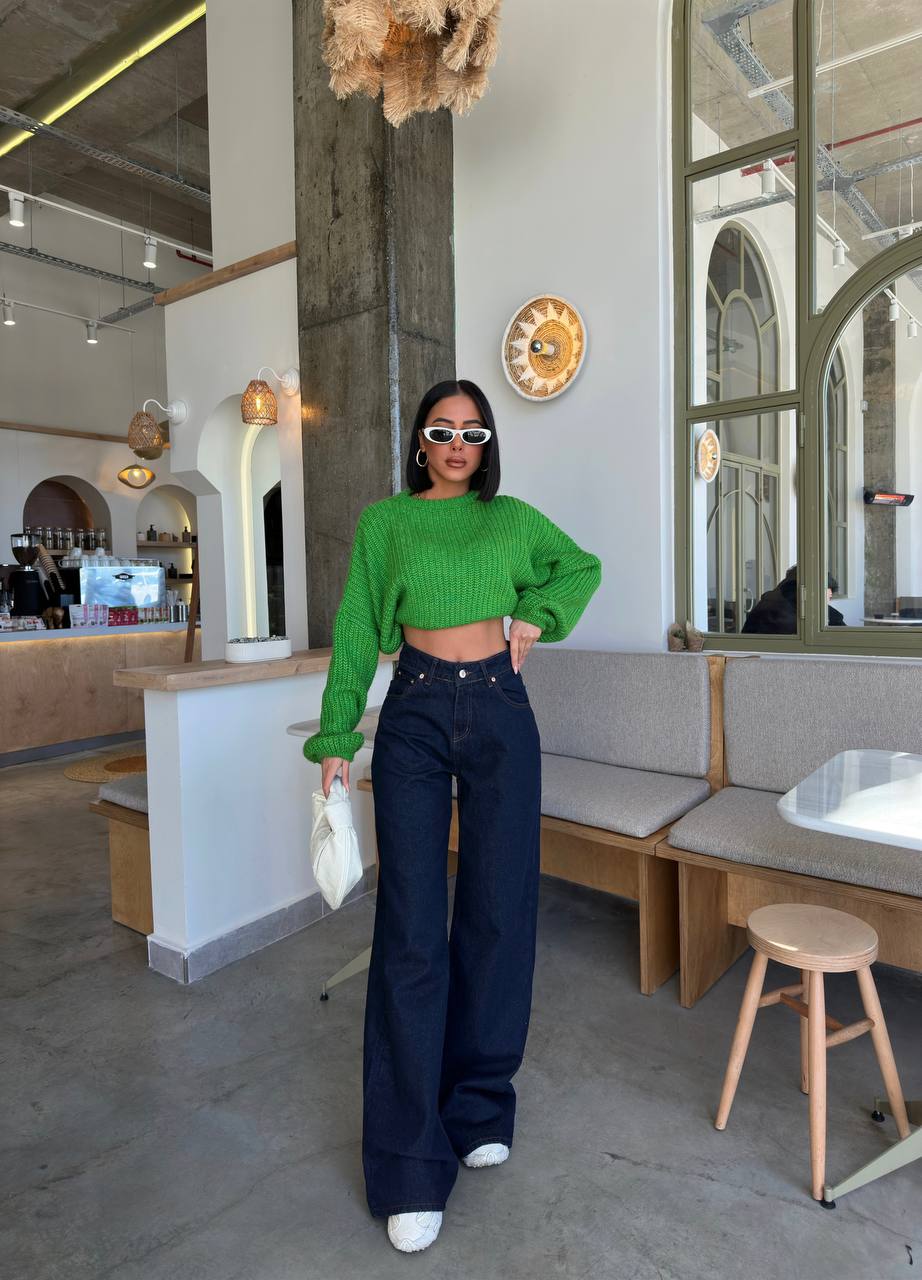 Dark Blue Wide Leg Jeans