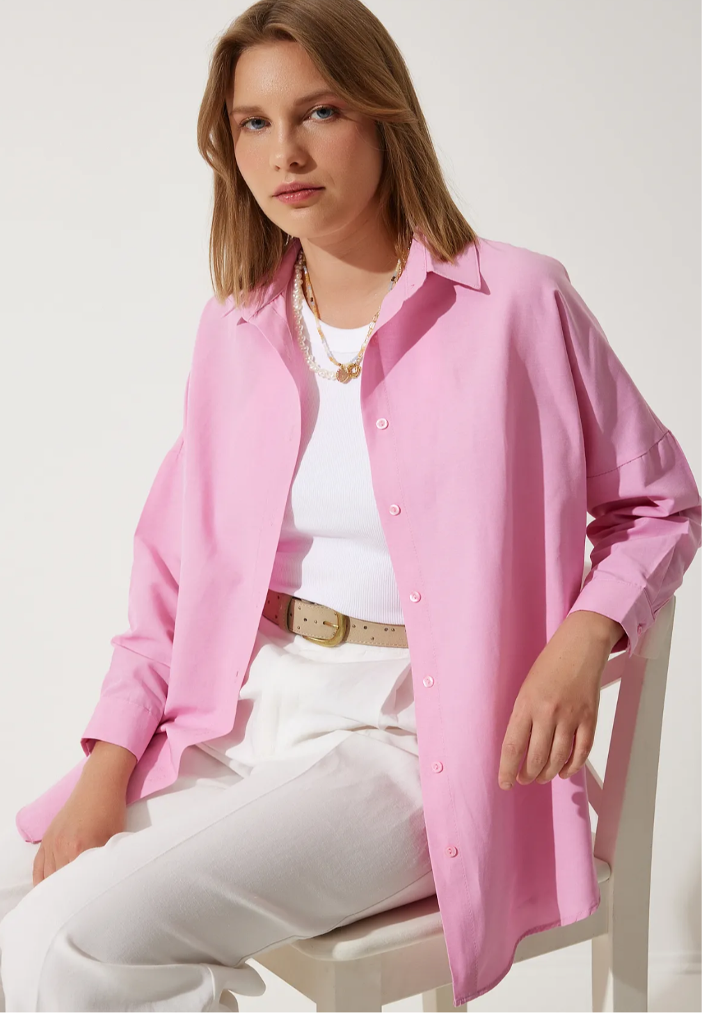 Pink Oversized Shirt