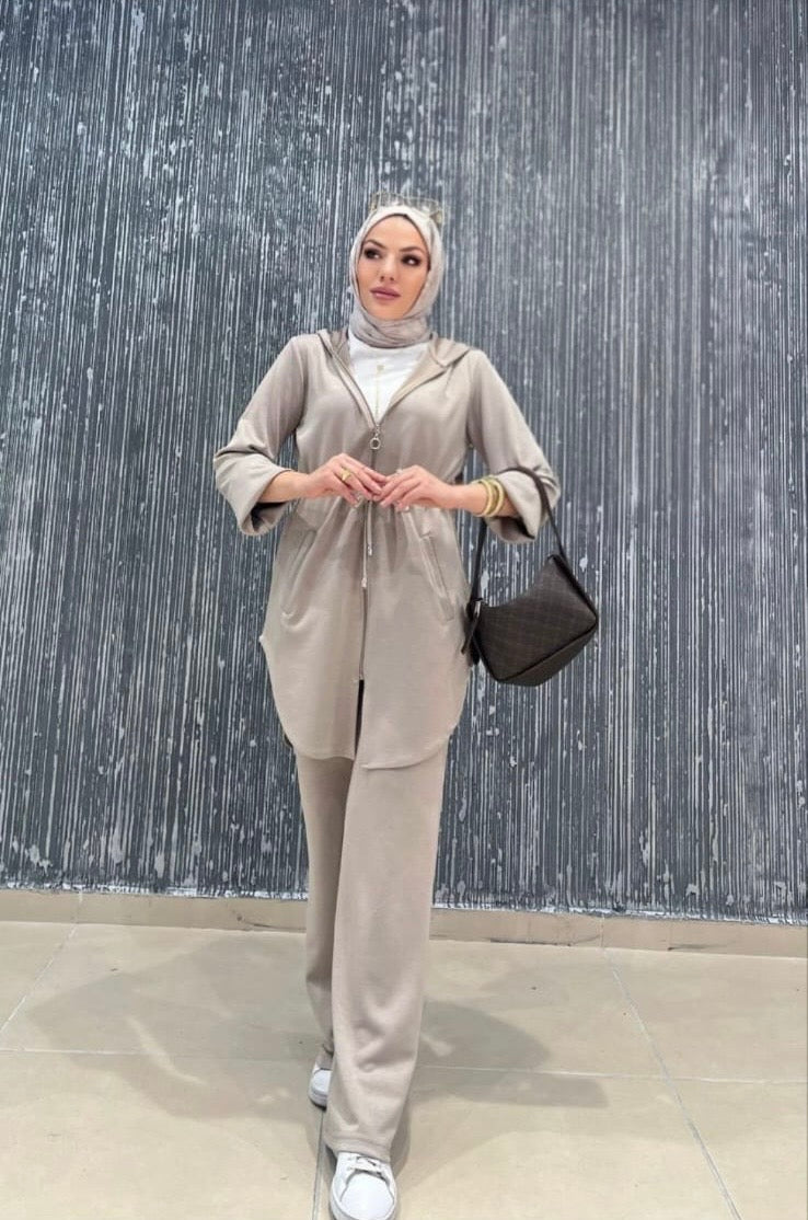 Beige Soft Luxe Tracksuit