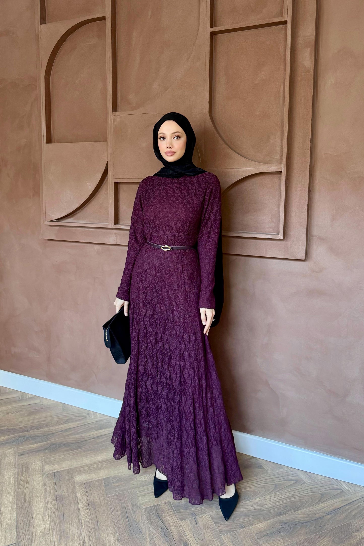 Burgundy Dentelle Dress