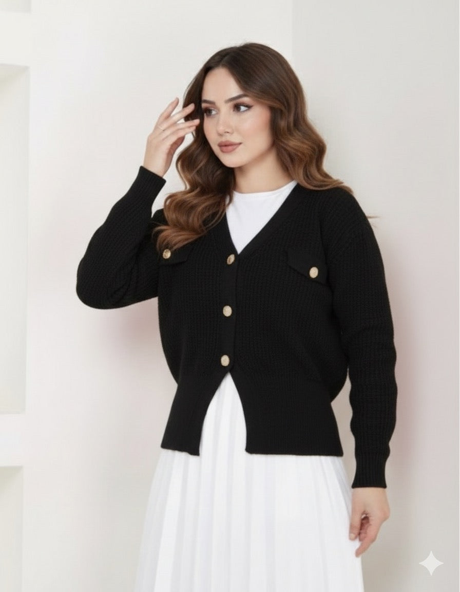 Black Cardigan Top