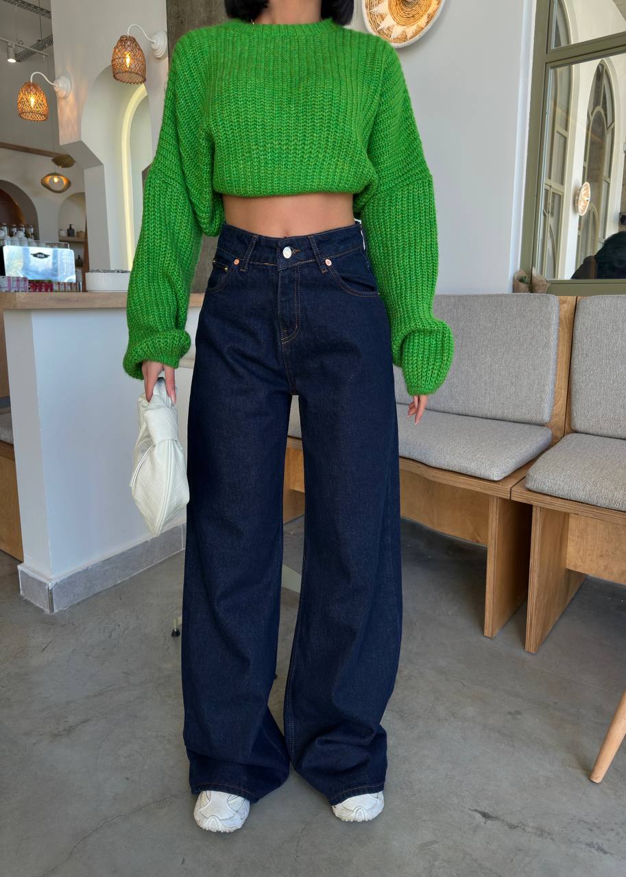 Dark Blue Wide Leg Jeans