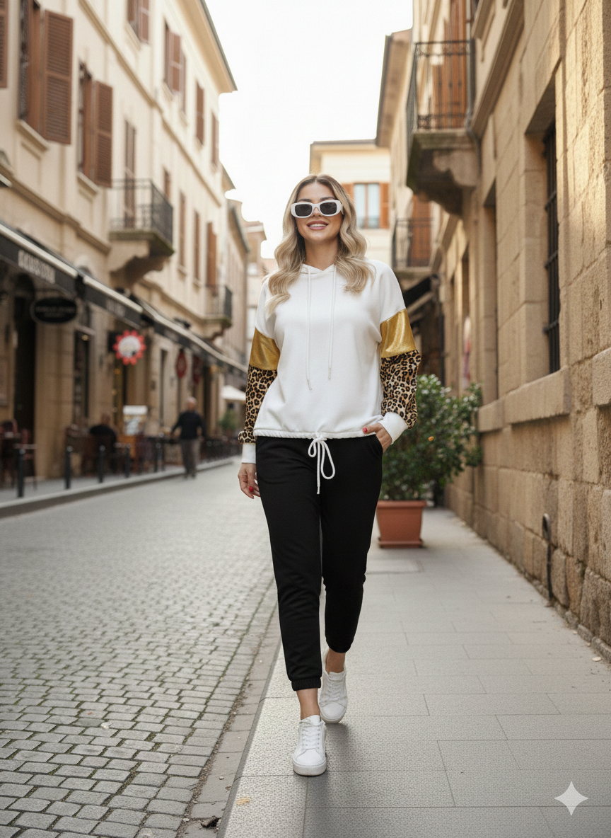 Leopar Metalic Sweatshirt