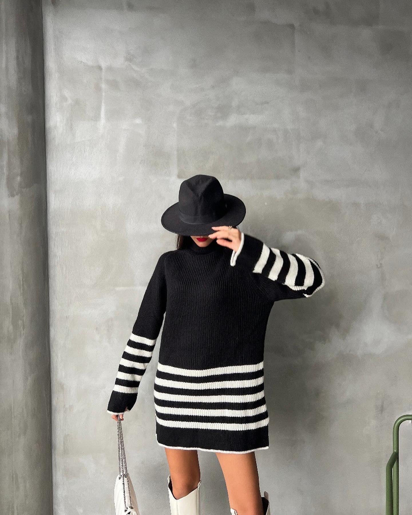 Black Lines Sweater