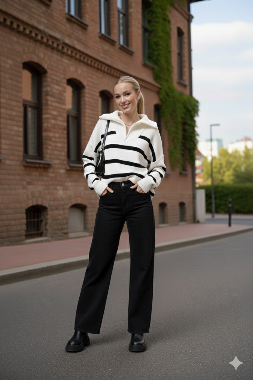 Casual Black Lines Sweater