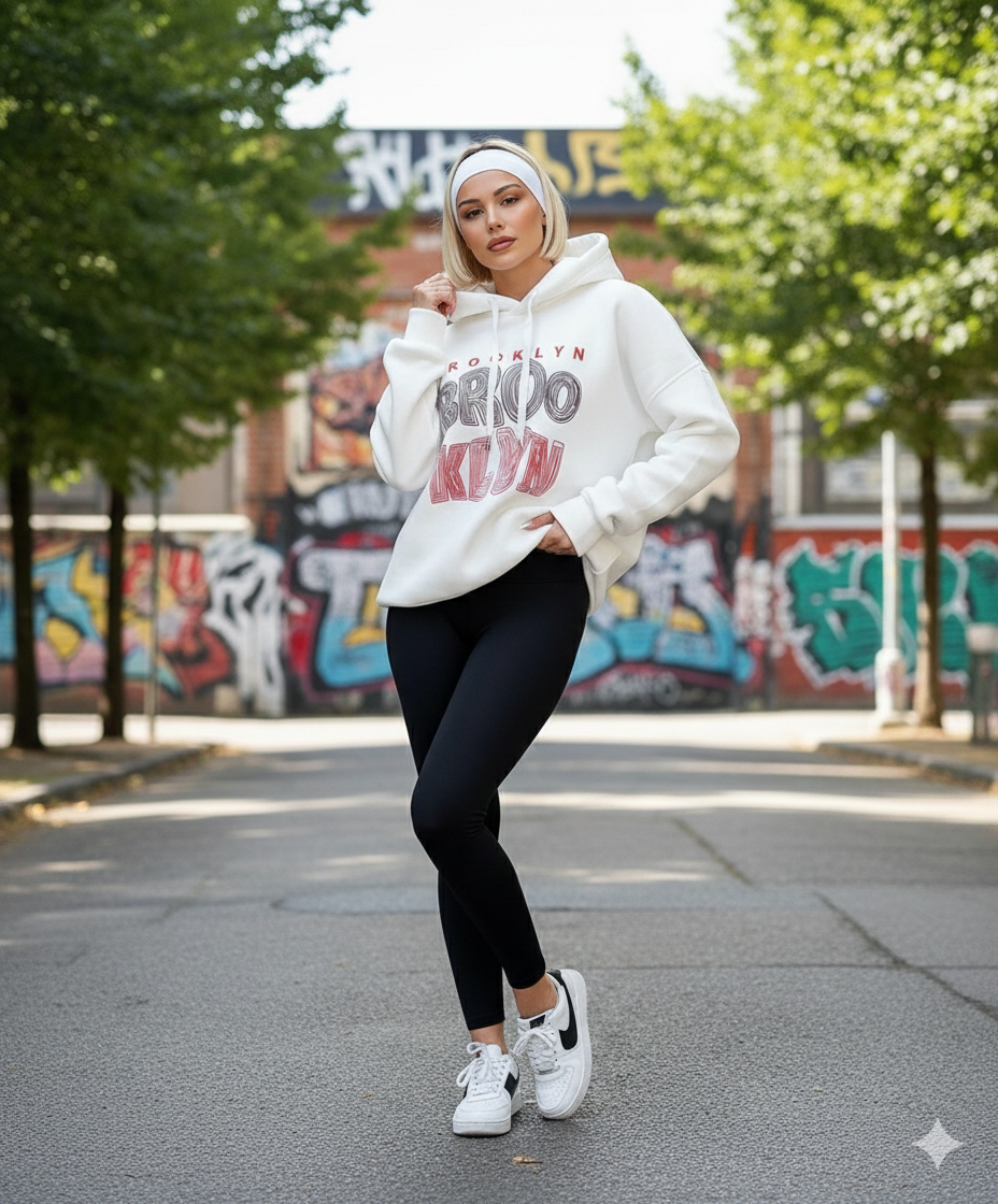 Brooklyn White Hoodie