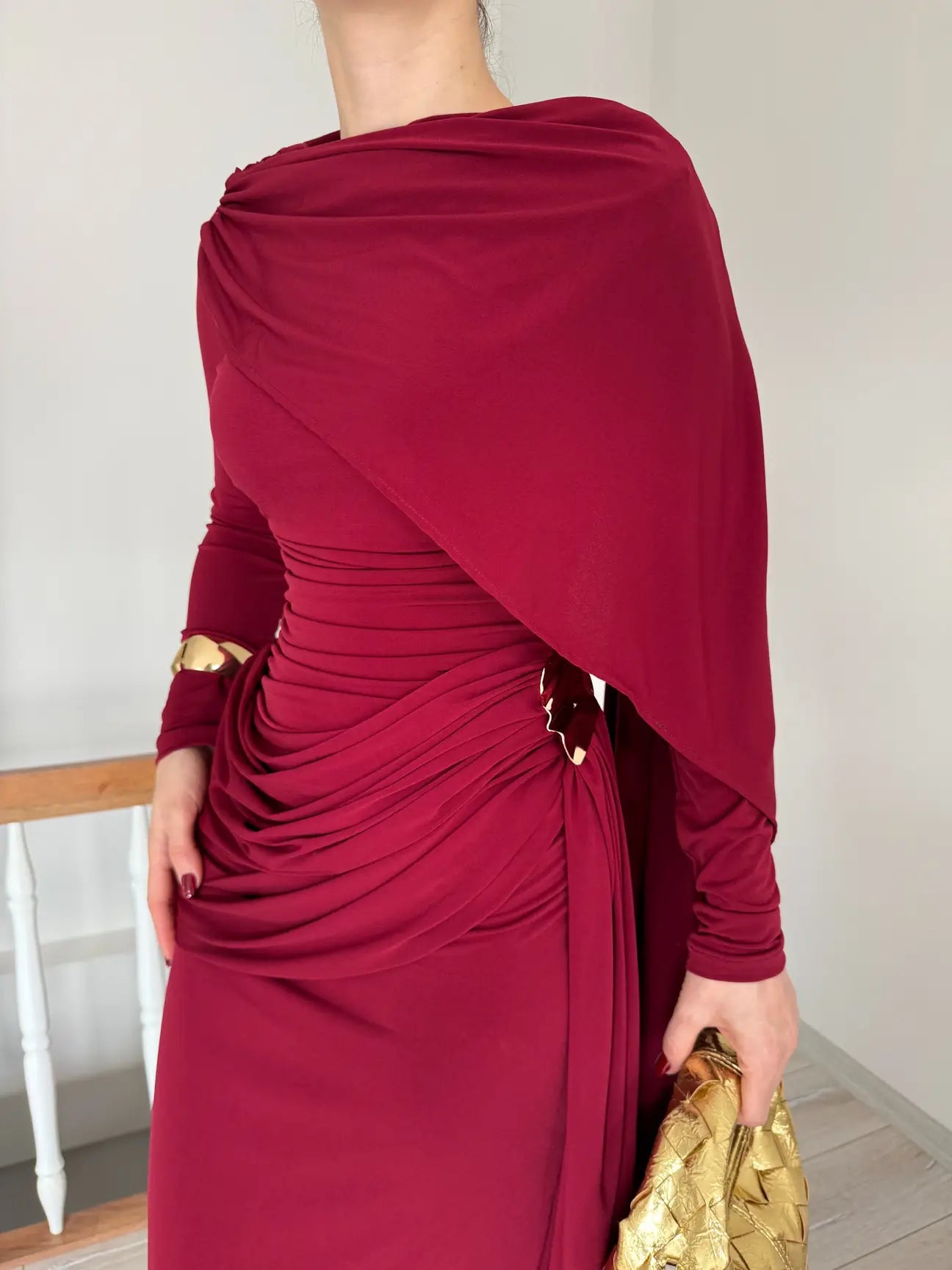 Burgundy Classy Dress
