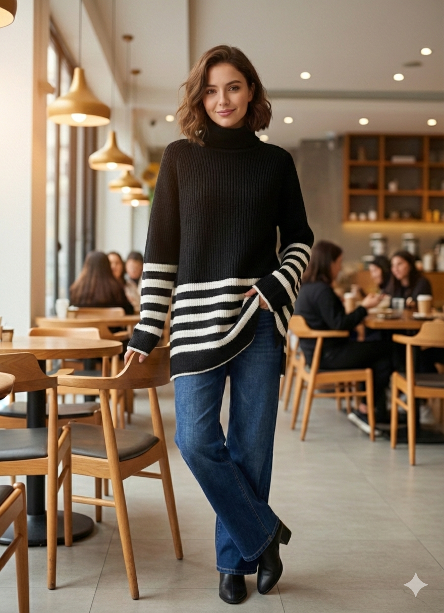 Black Lines Sweater