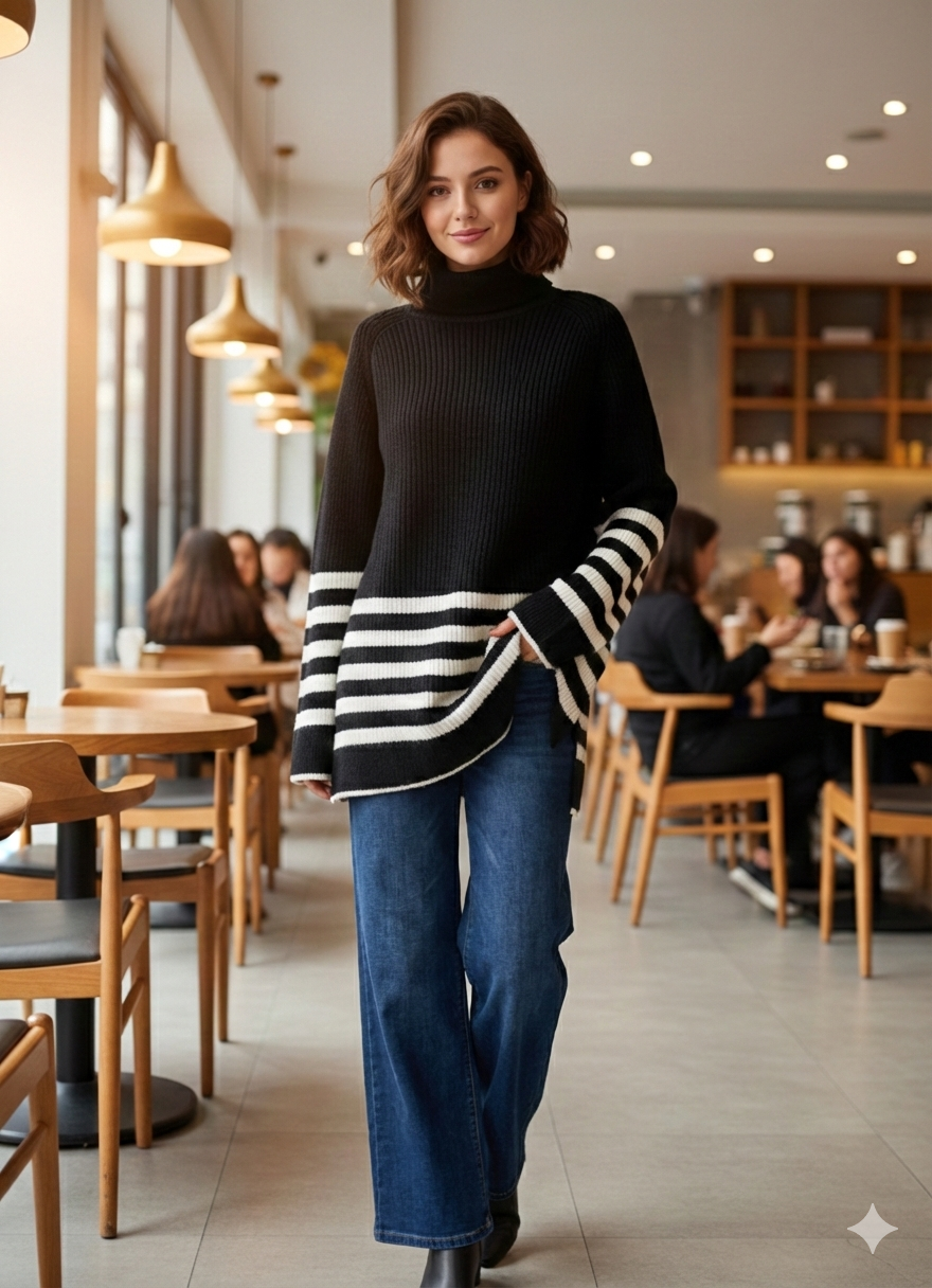 Black Lines Sweater