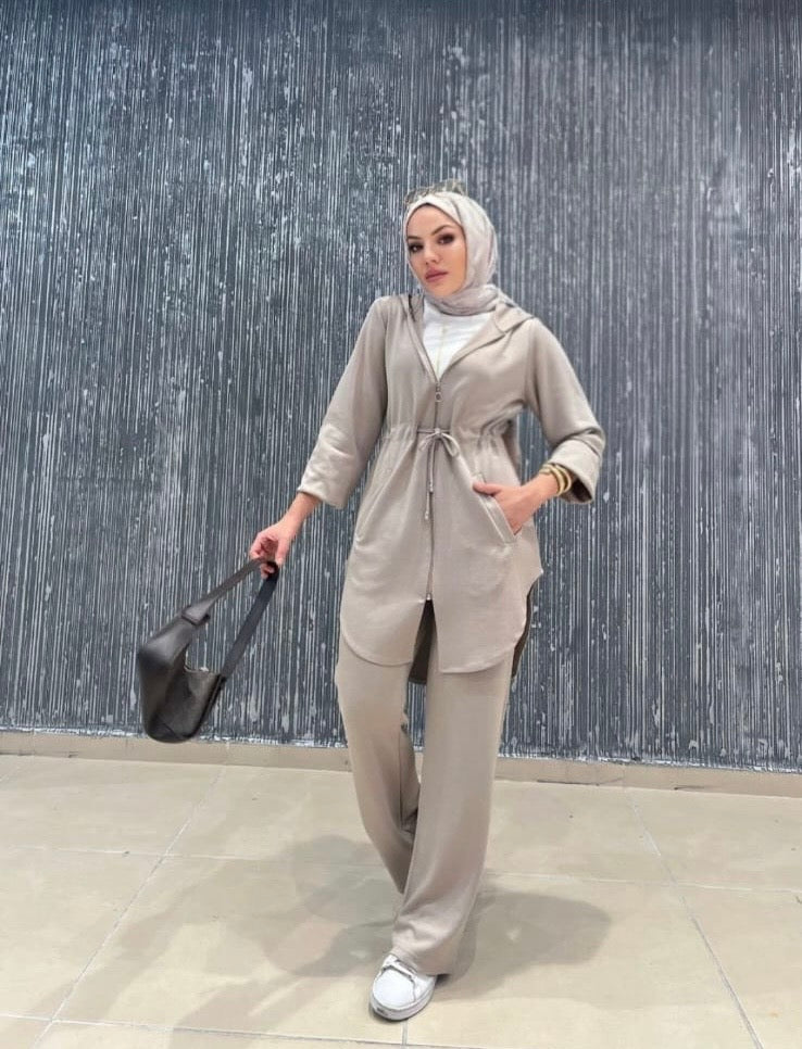 Beige Soft Luxe Tracksuit