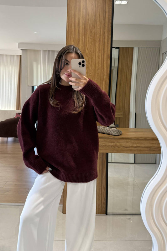 Burgundy Wool Top