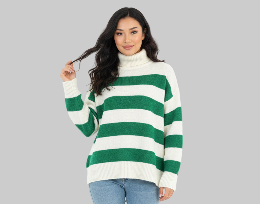 Green Lines Sweater