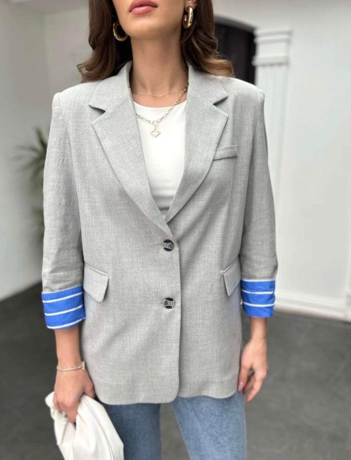 Grey detailed blazer