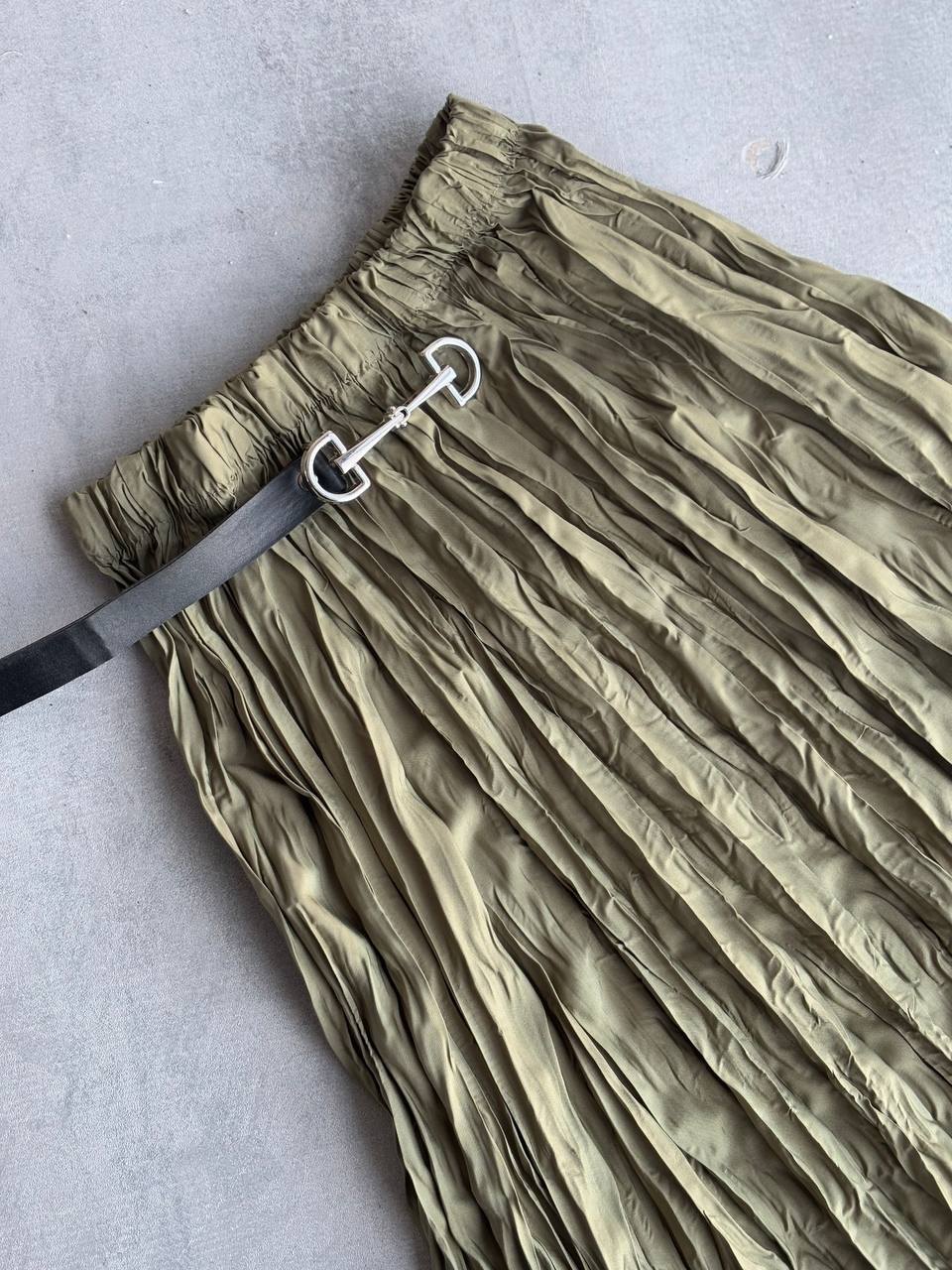 Wavy Kaki Skirt