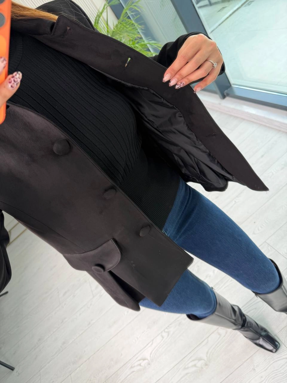 Chamois Black Jacket