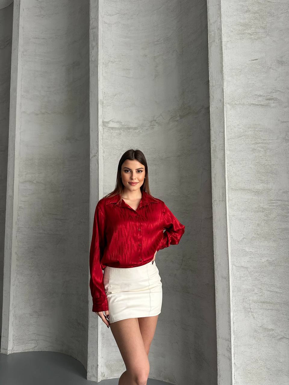 Burgundy Satin Chemise