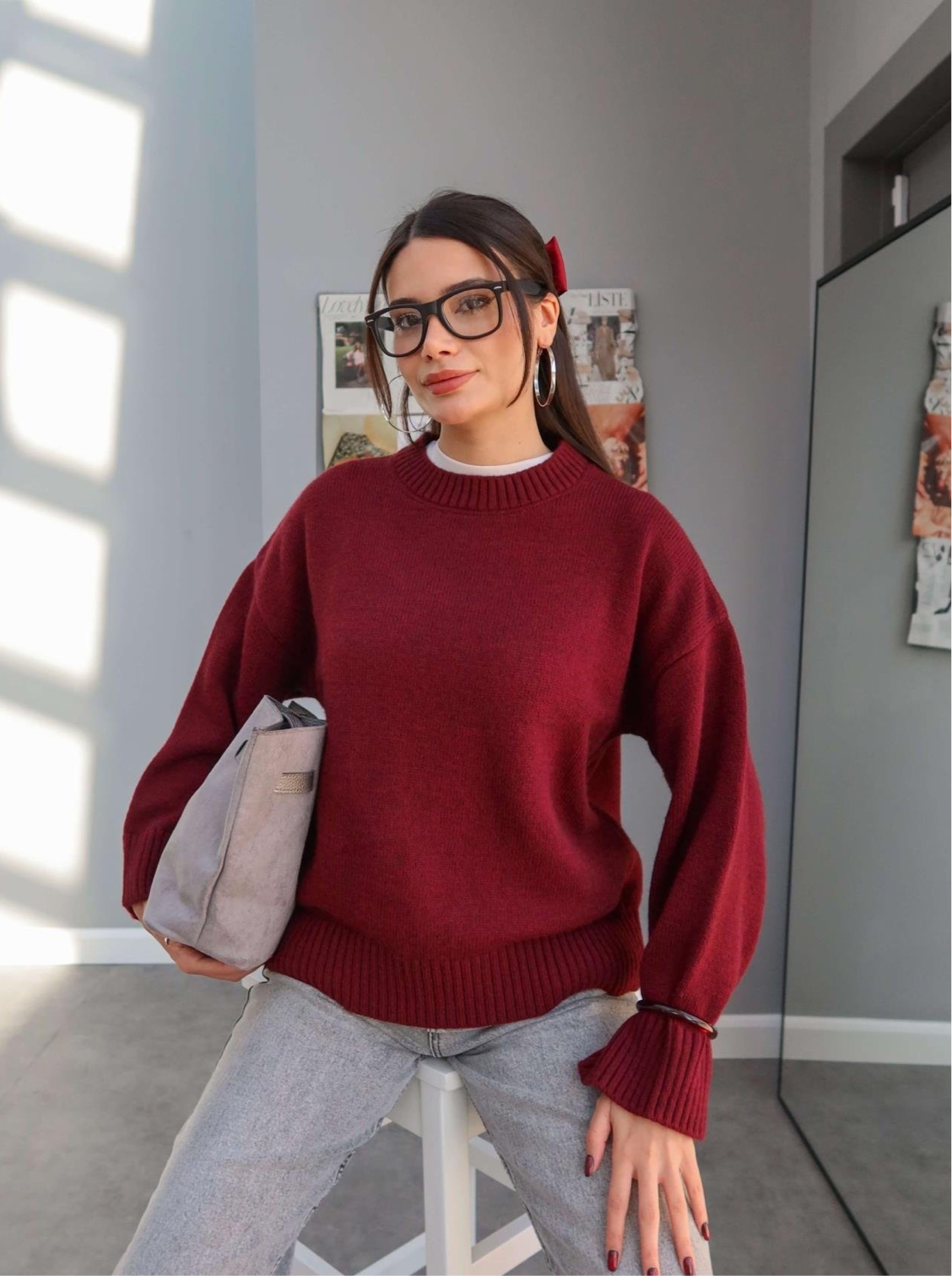 Burgundy Wool Sweater