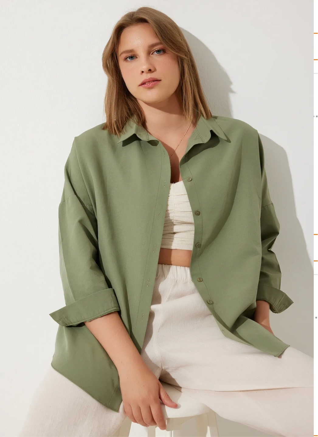 Pastel Olive Green Oversized Shirt