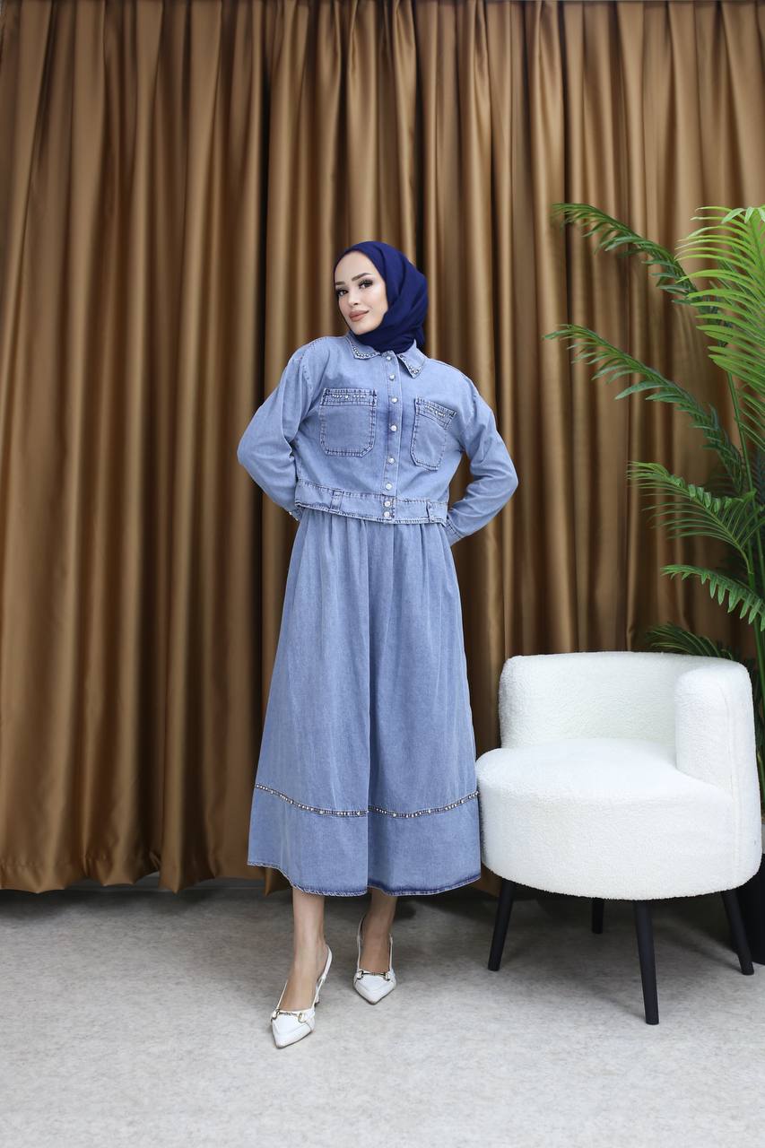 Jasmine Jeans Skirt Set