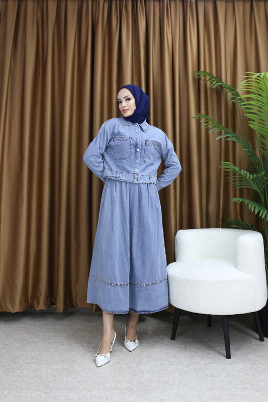 Jasmine Jeans Skirt Set