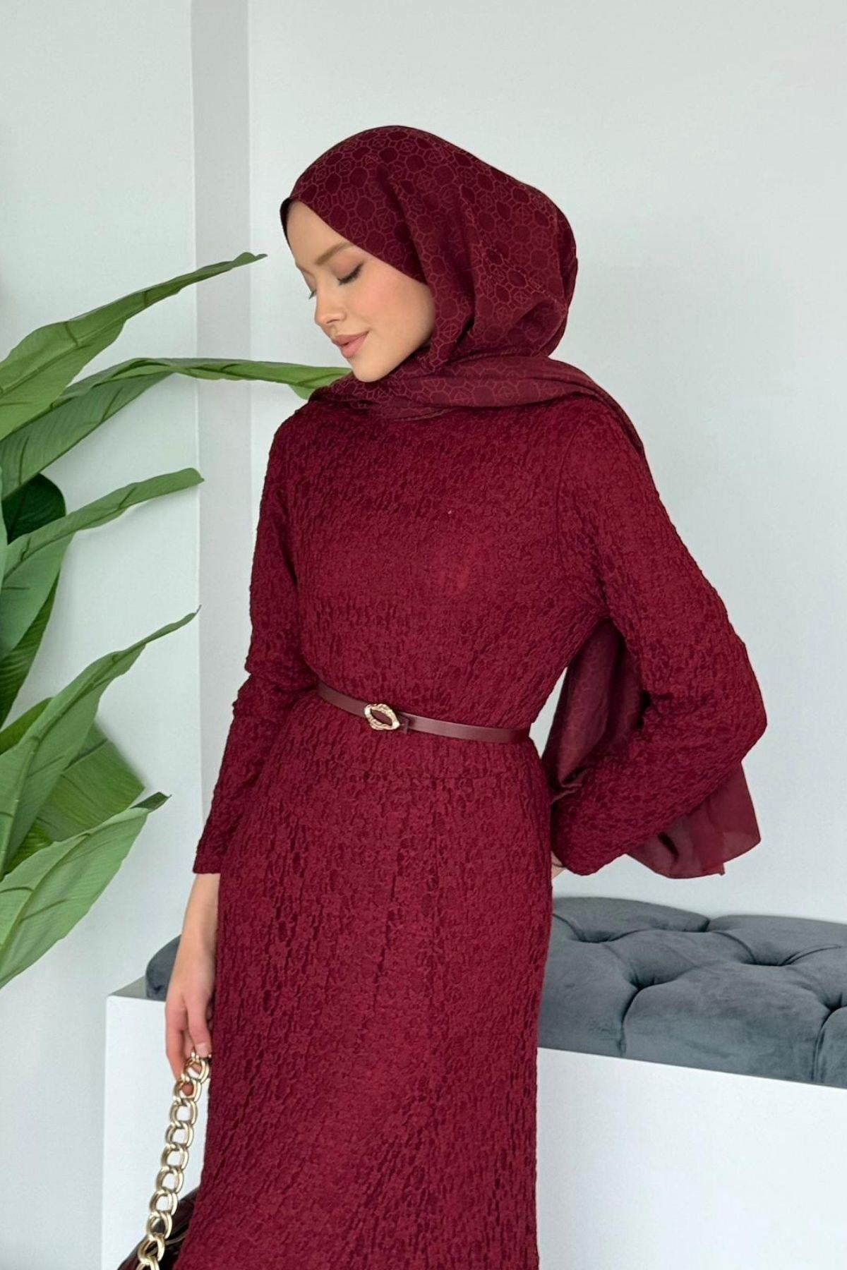 Burgundy Dentelle Dress