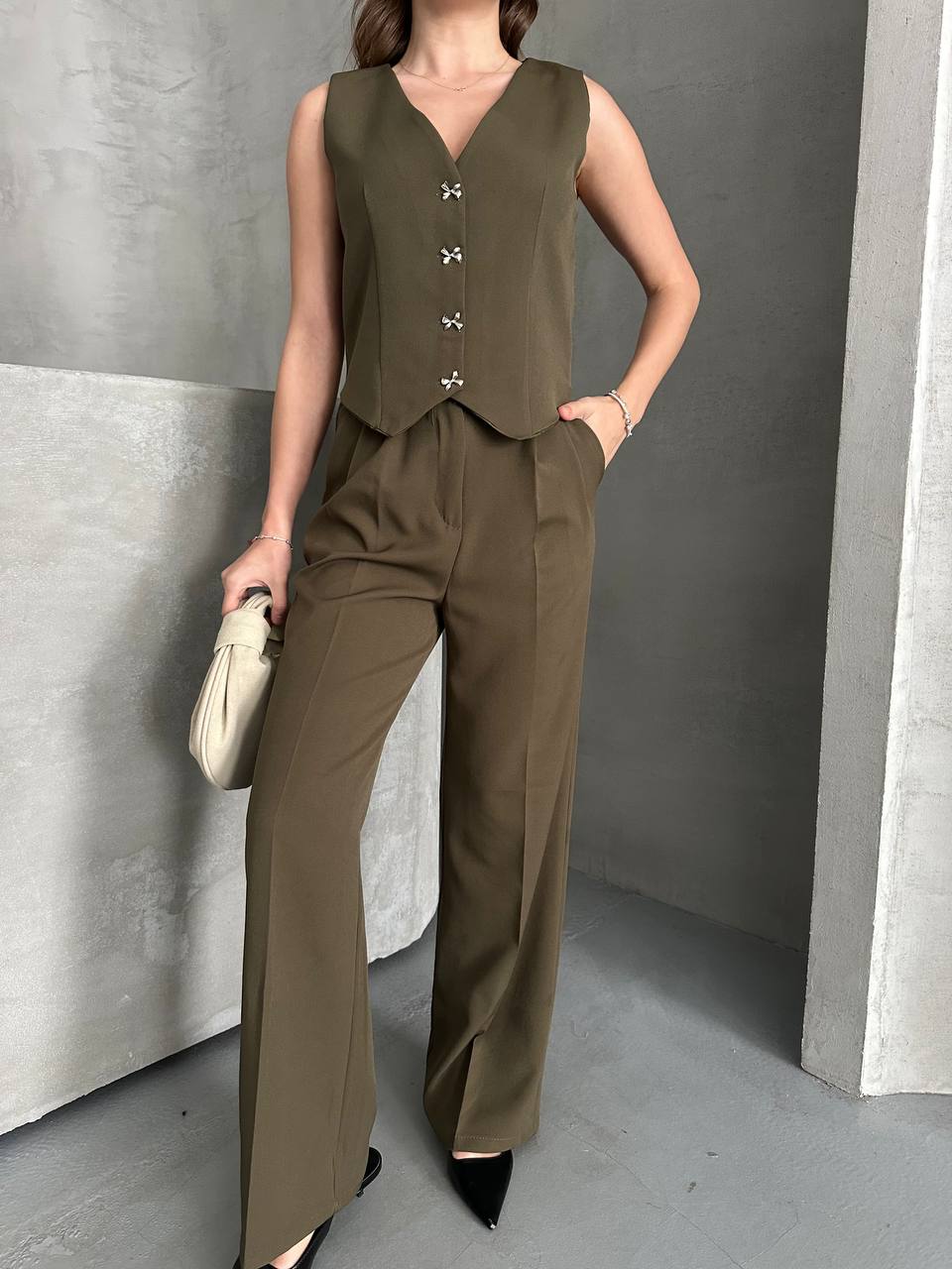 Dark Kaki Ribbon Set