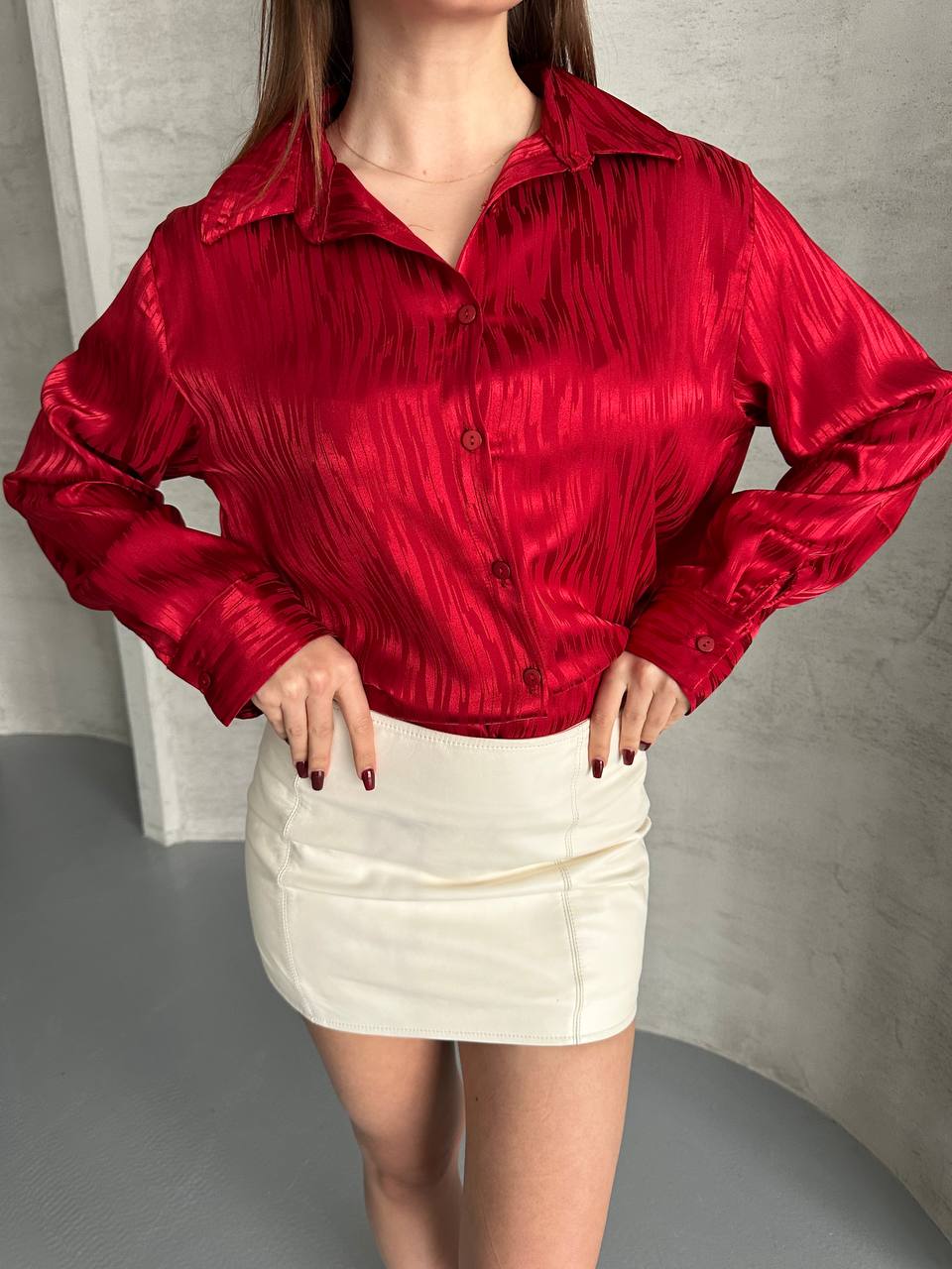 Burgundy Satin Chemise