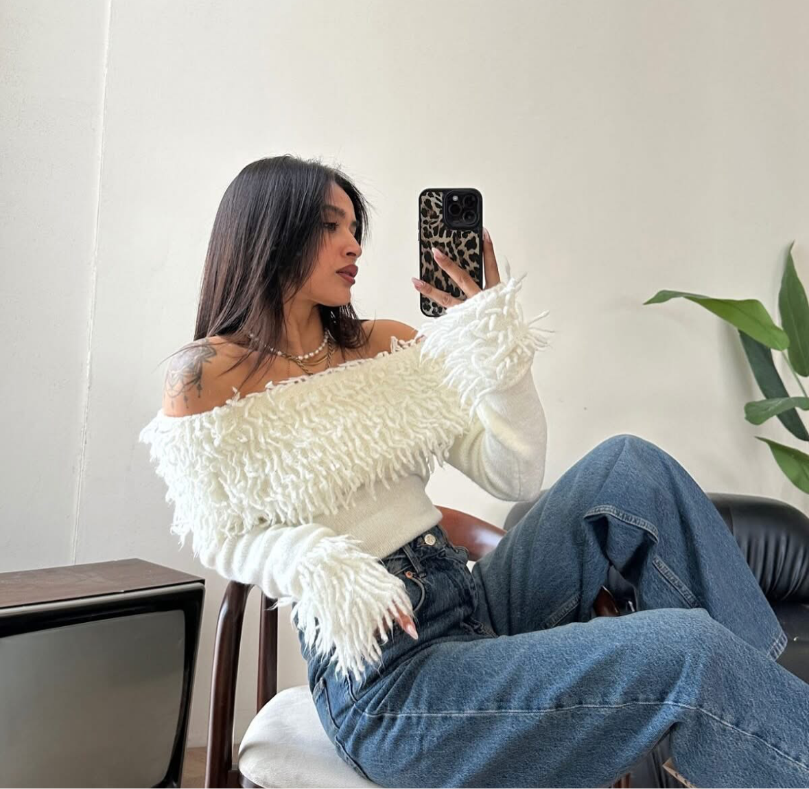 White Curls Off Shoulder Top