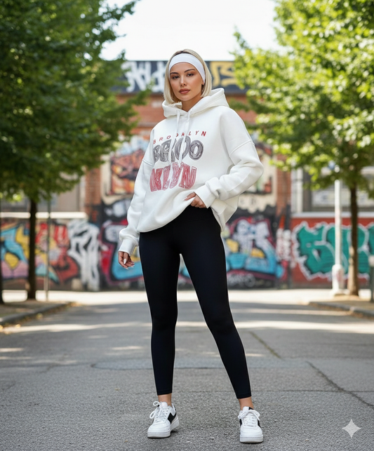 Brooklyn White Hoodie