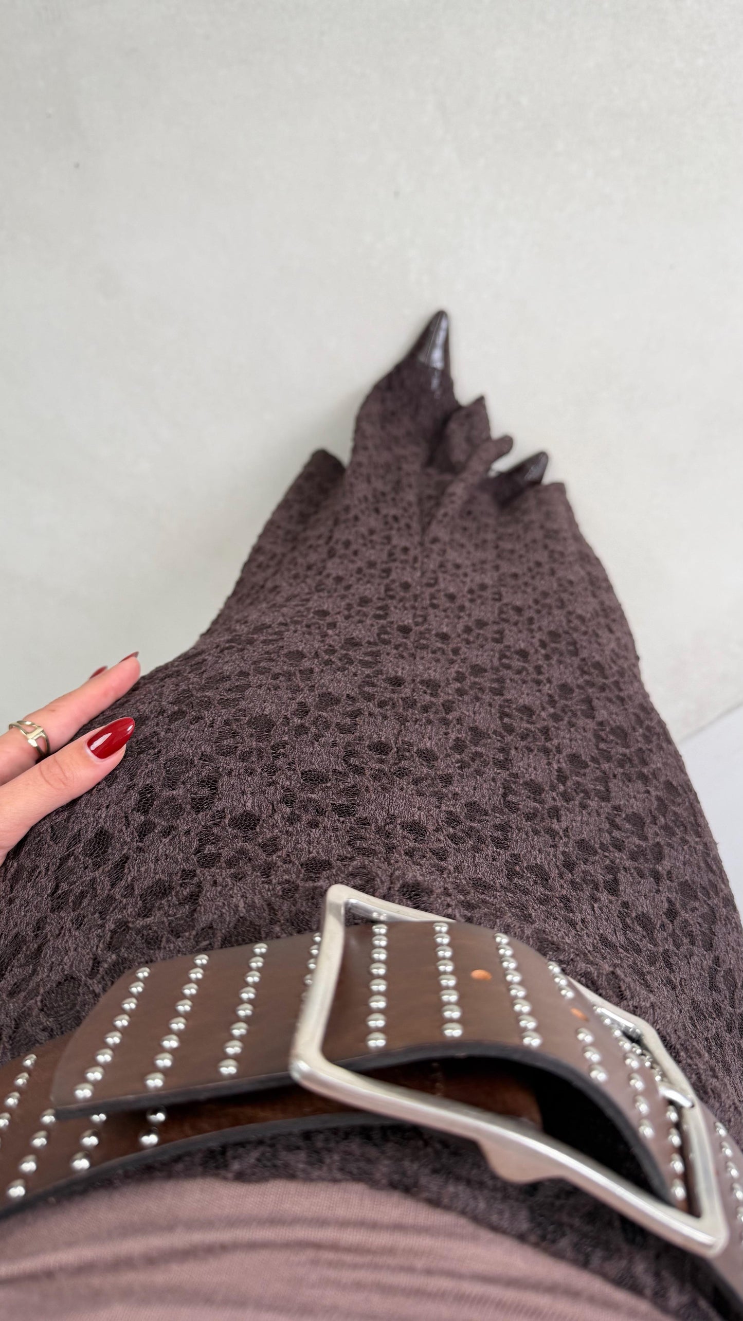 Brown Dentelle Skirt