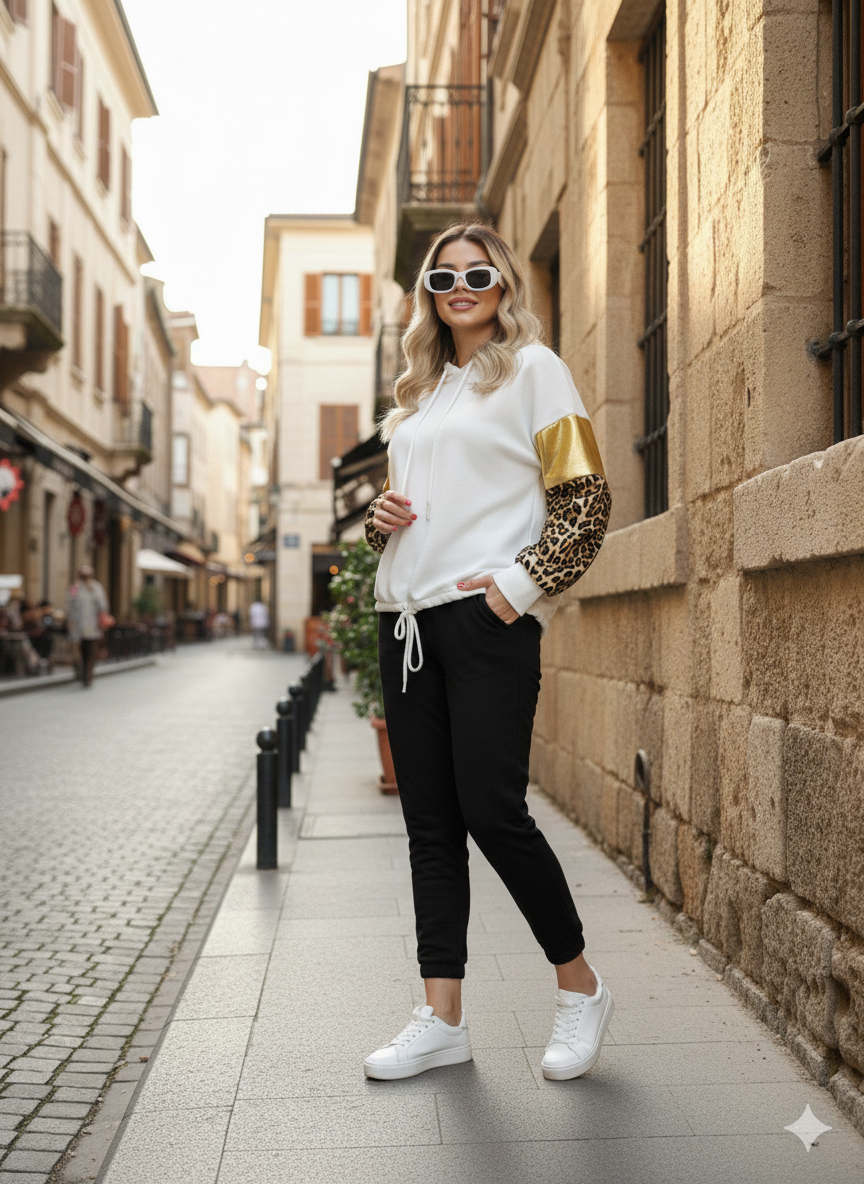 Leopar Metalic Sweatshirt