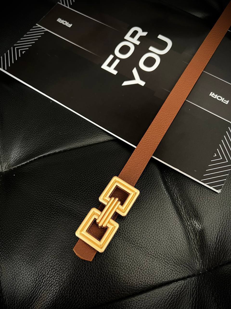 Squares belts -Brown