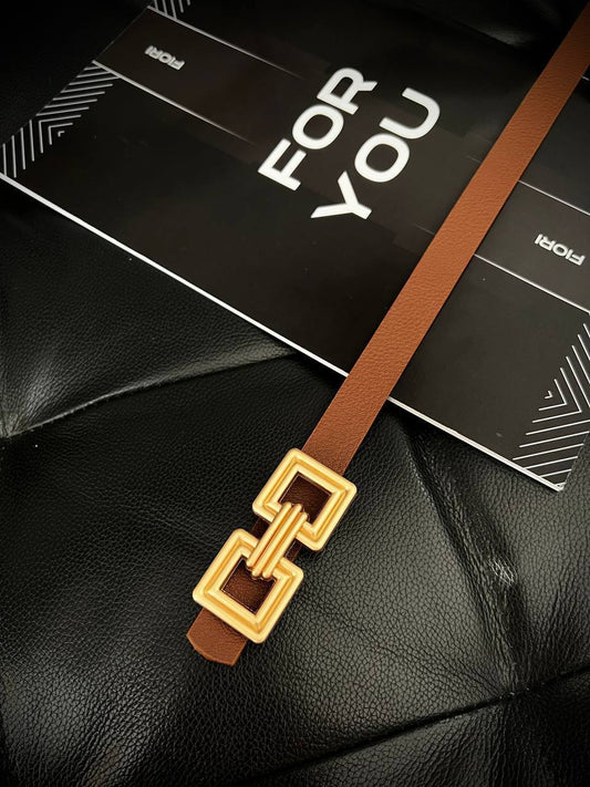 Squares belts -Brown