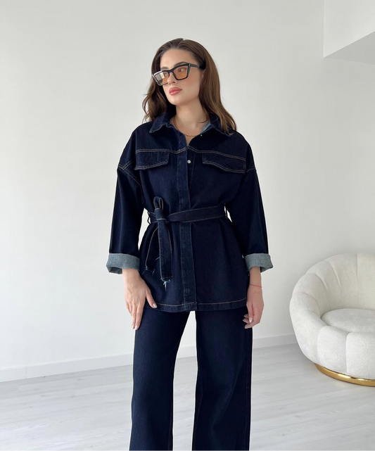 Dark Blue Soft Jeans Set
