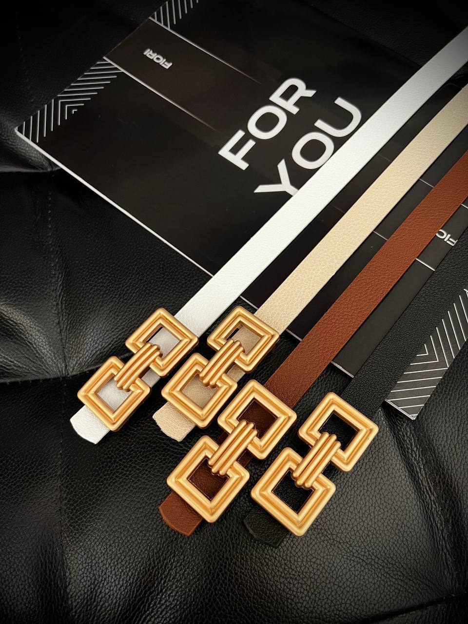 Squares belts -Brown