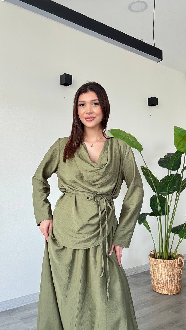 Olive Skirt Set
