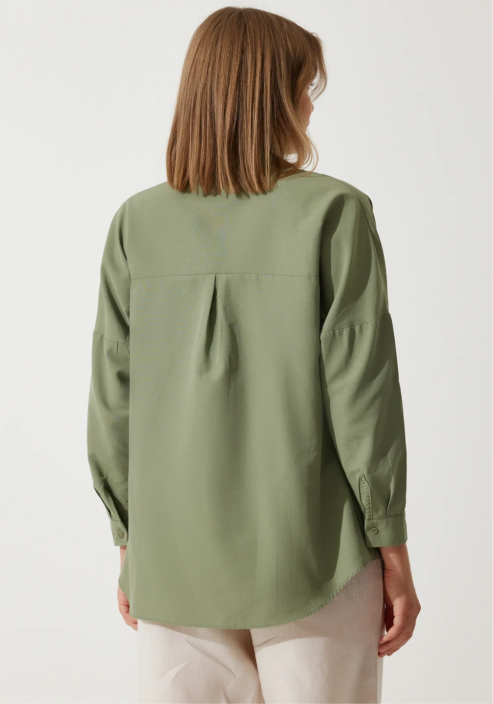 Pastel Olive Green Oversized Shirt