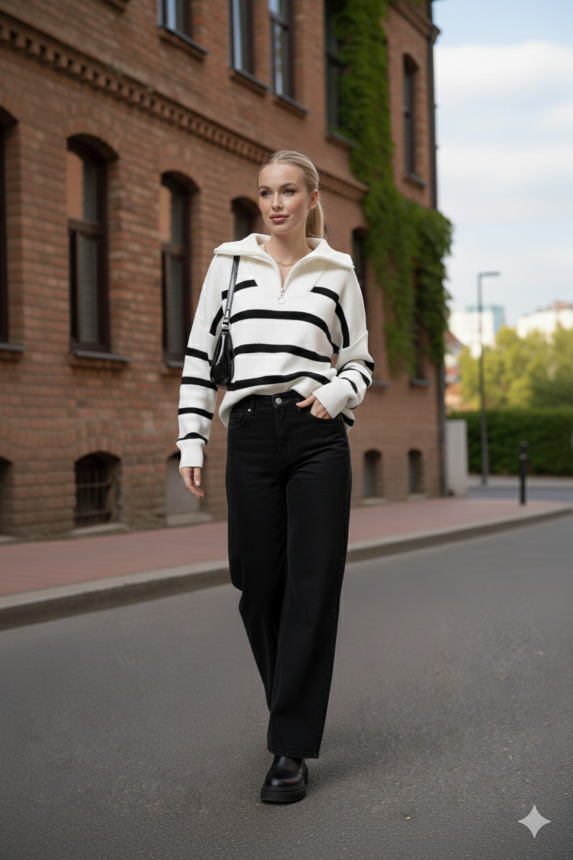 Casual Black Lines Sweater