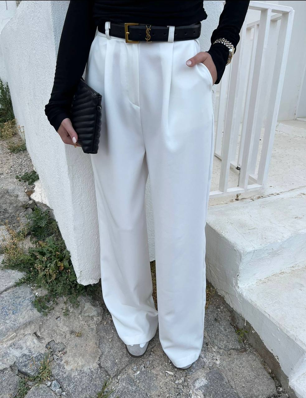 White palazzo pants