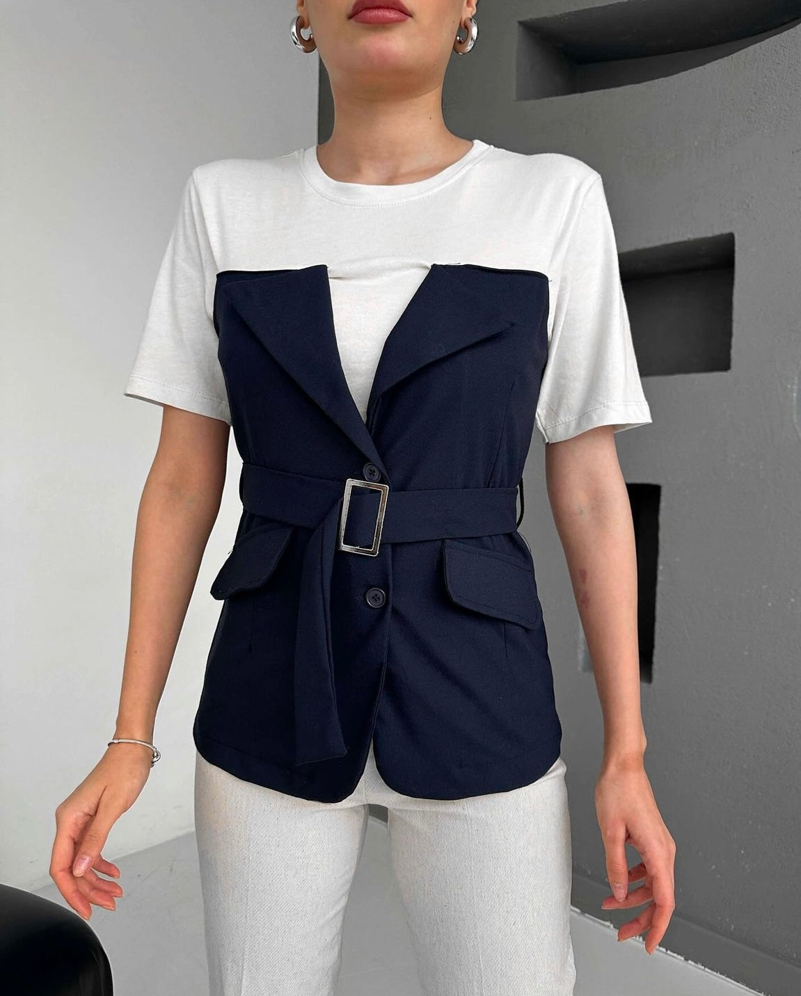Blazer look Top