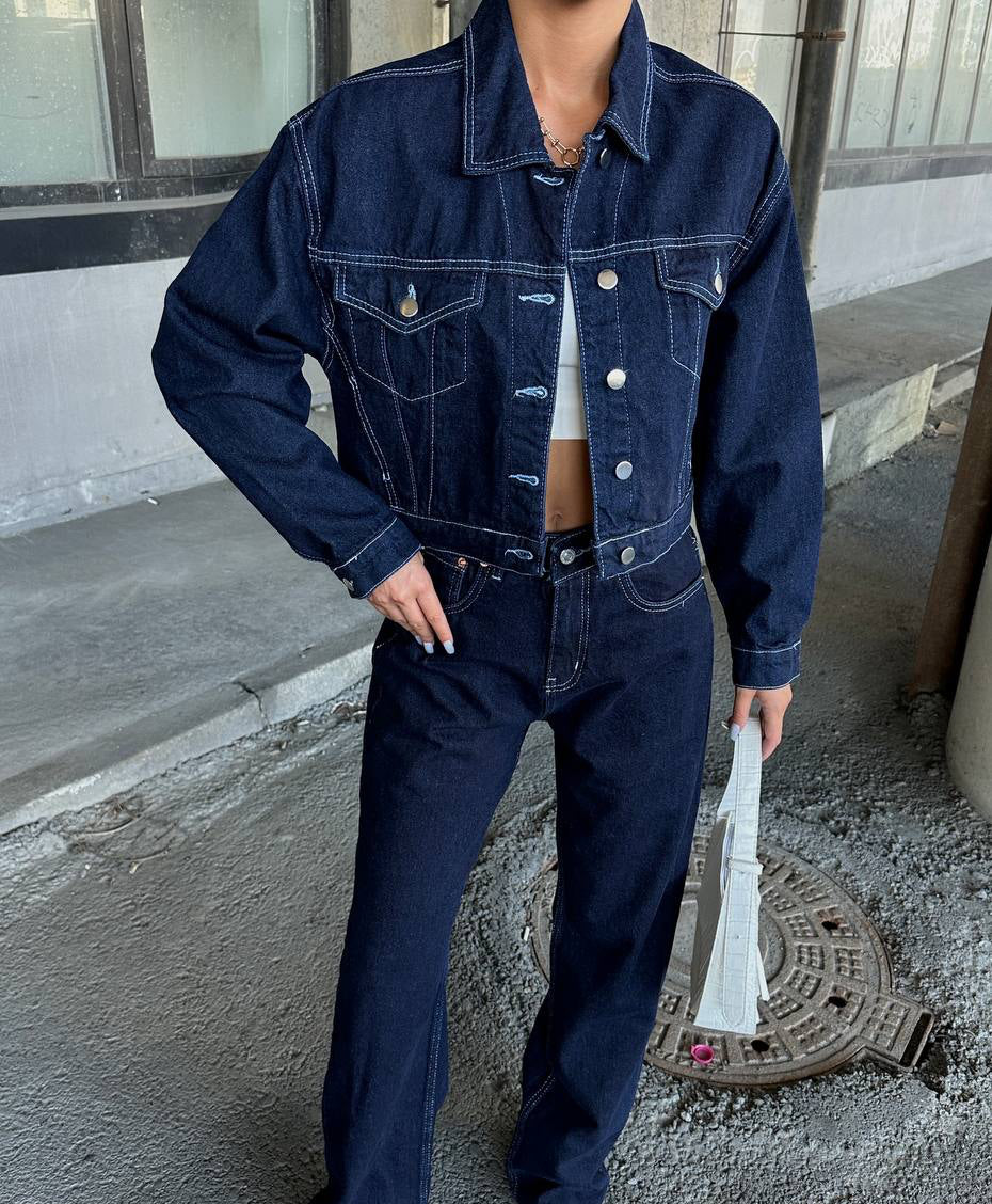 Dark Blue Straight Jeans